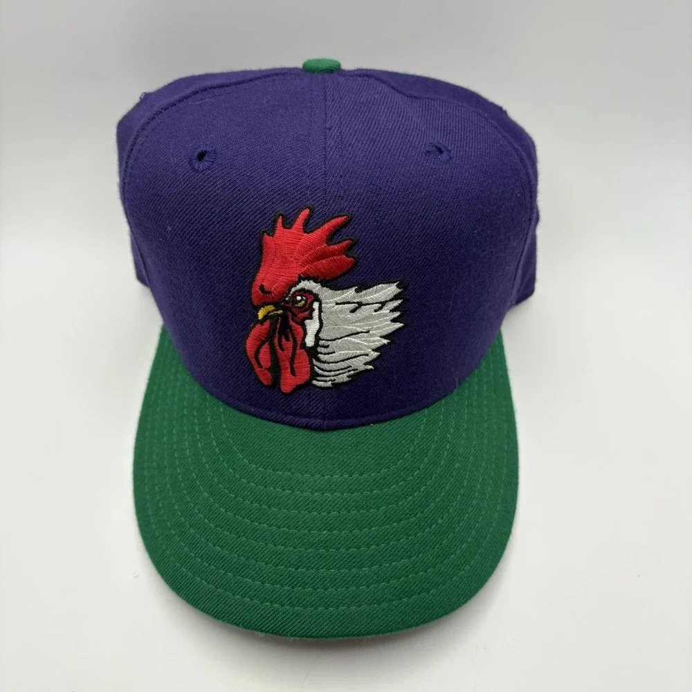 Vintage Port City Roosters Minor League Baseball New Era Fitted 6 7/8 Hat Wool
